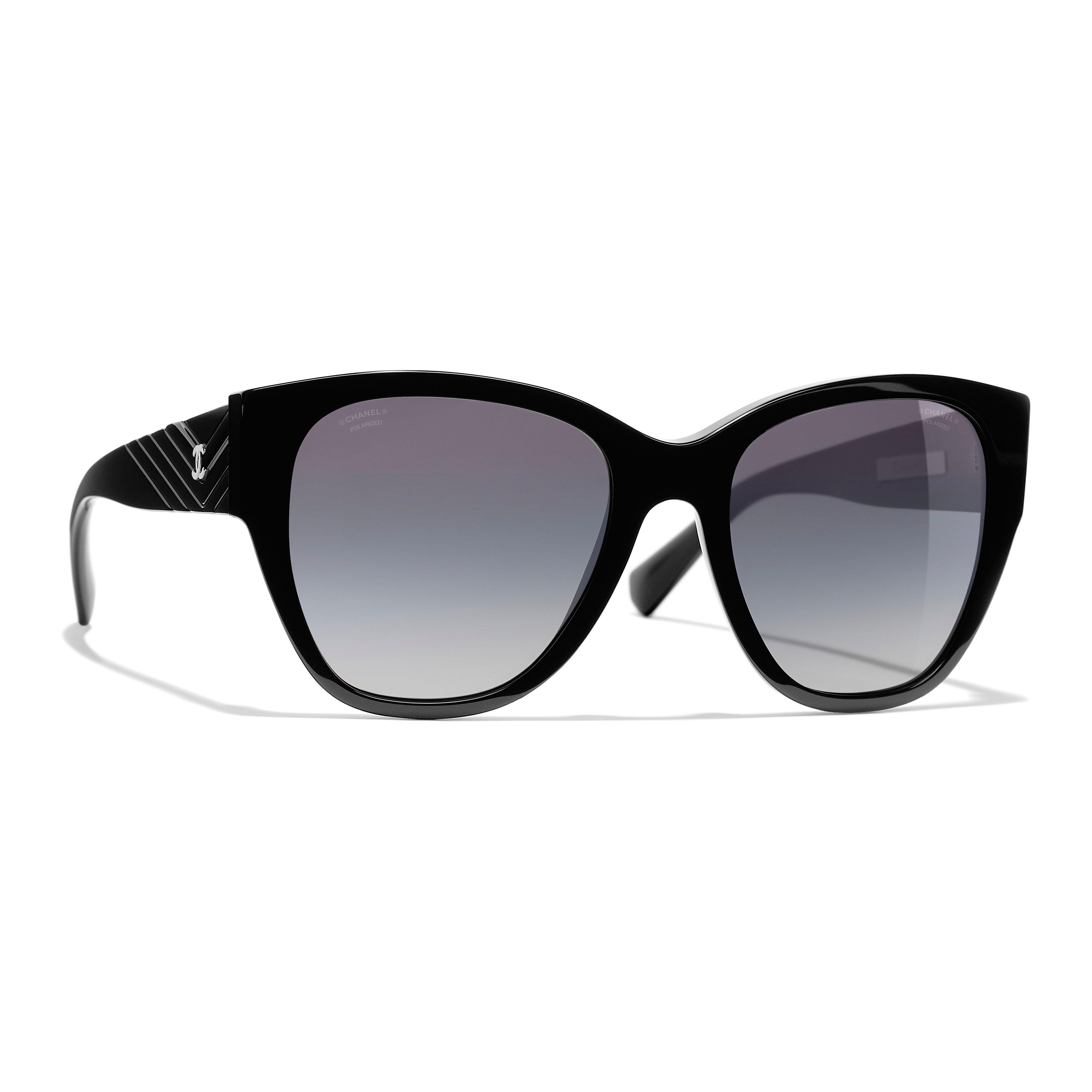 CHANEL Polarised Butterfly Sunglasses CH5412 Black/Grey Gradient
