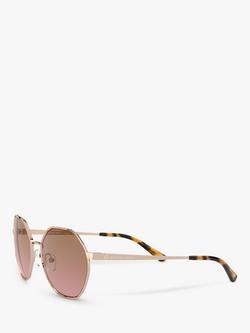 Michael Kors MK1072 Women's Porto Round Sunglasses, Rose Gold/Brown - view 2, Rose Gold/Brown