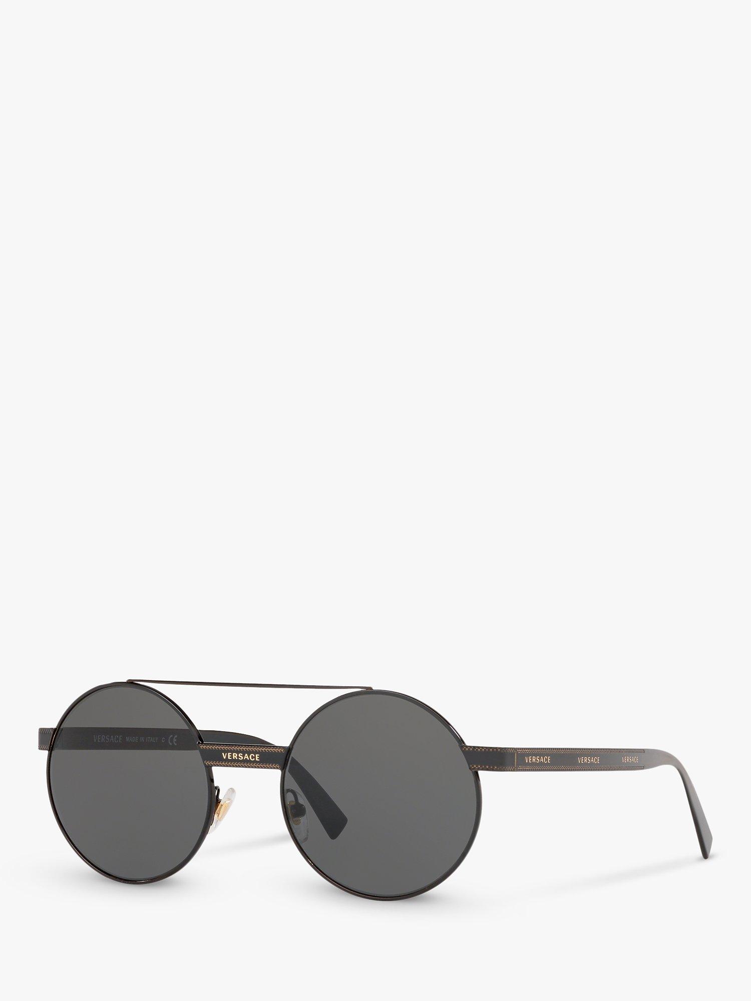 Versace VE2210 Women's Round Sunglasses, Black