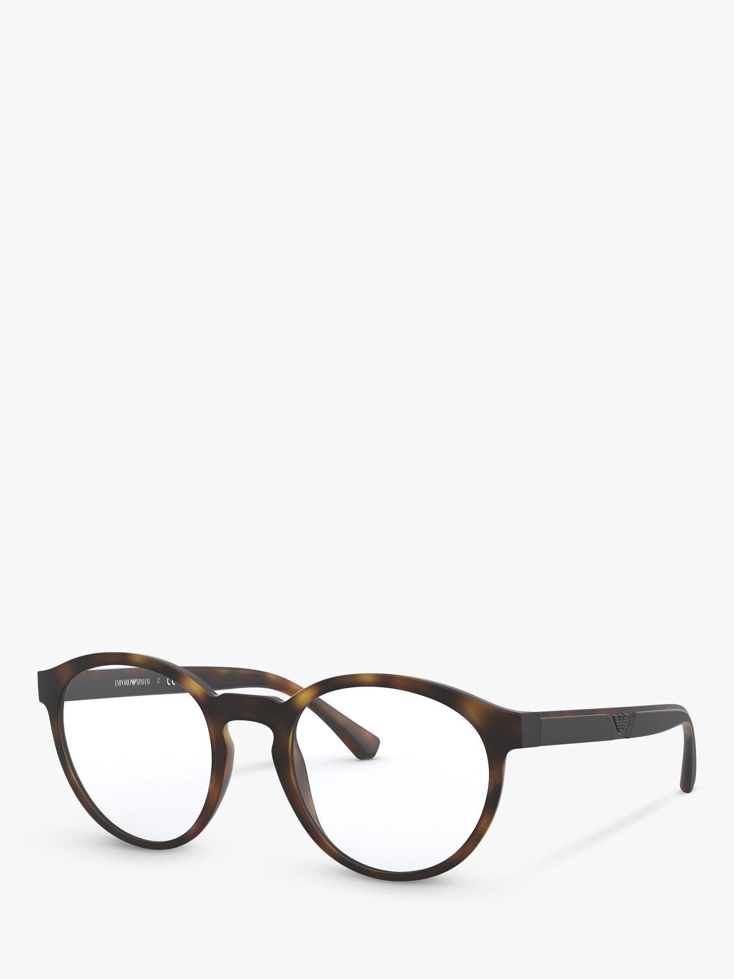 Product image 1 of 11, which shows Emporio Armani EA4152 Men's Oval Sunglasses, Matte Havana/Clear