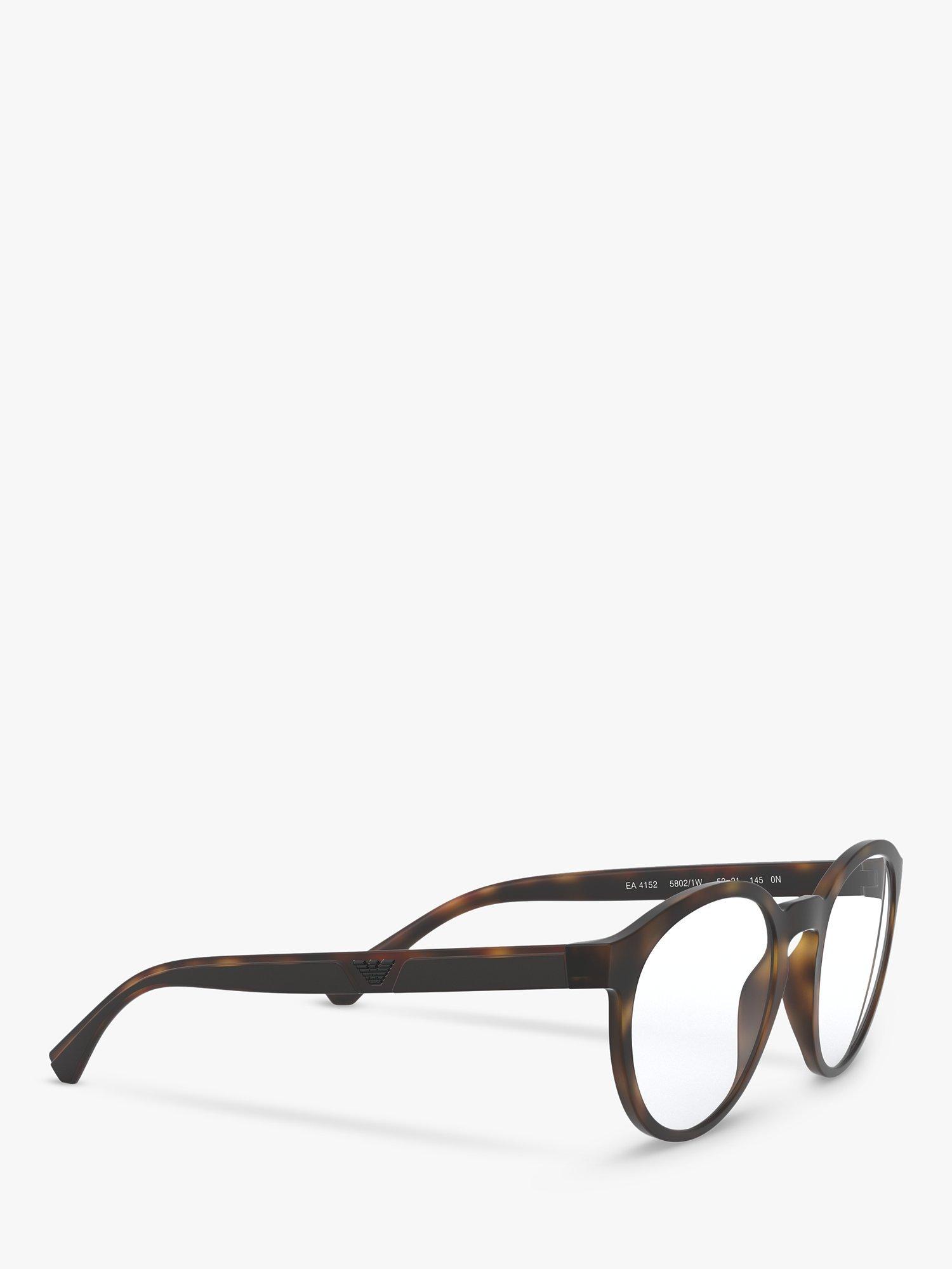 Product image 11 of 11, which shows Emporio Armani EA4152 Men's Oval Sunglasses, Matte Havana/Clear