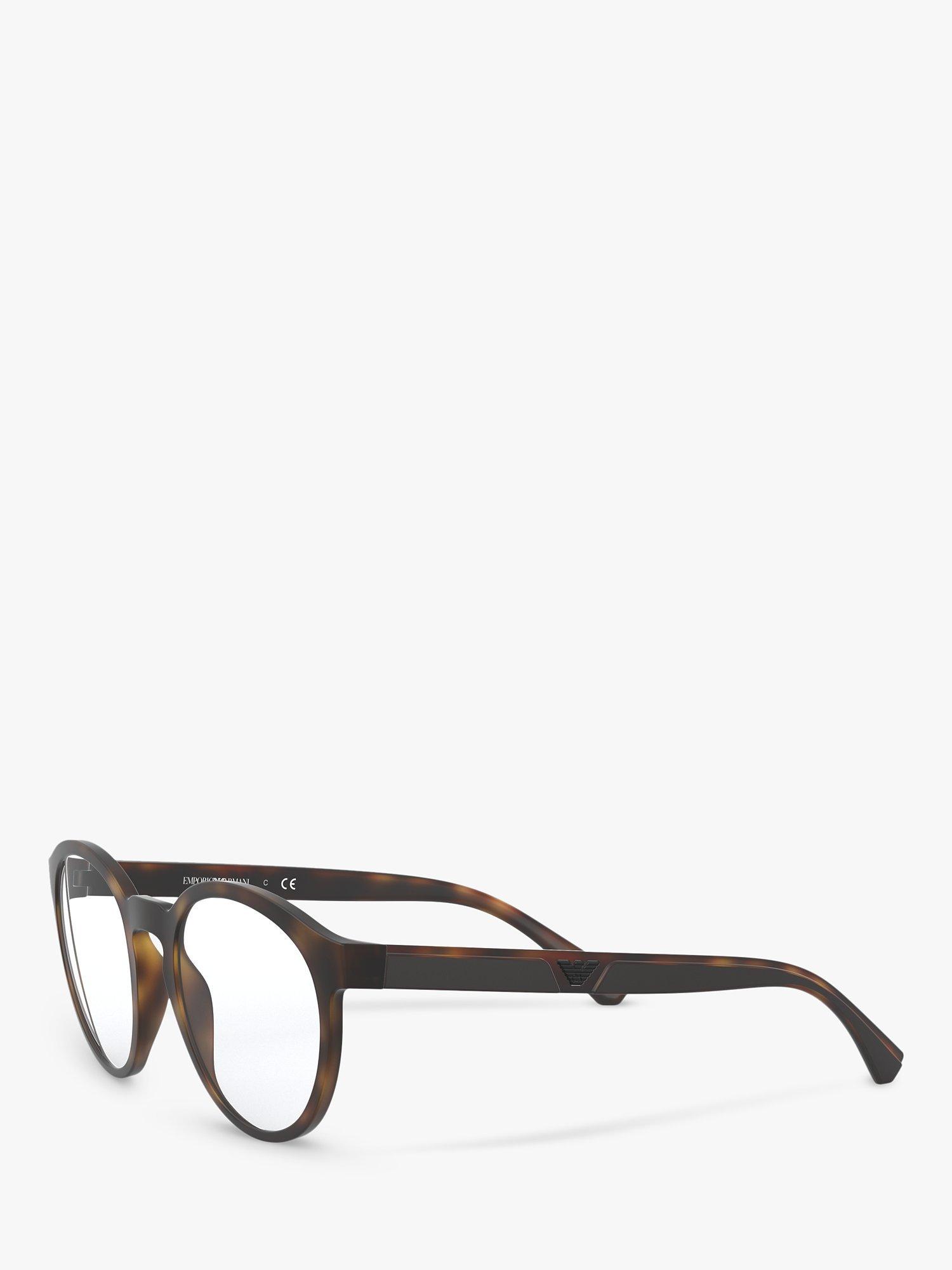 Product image 2 of 11, which shows Emporio Armani EA4152 Men's Oval Sunglasses, Matte Havana/Clear