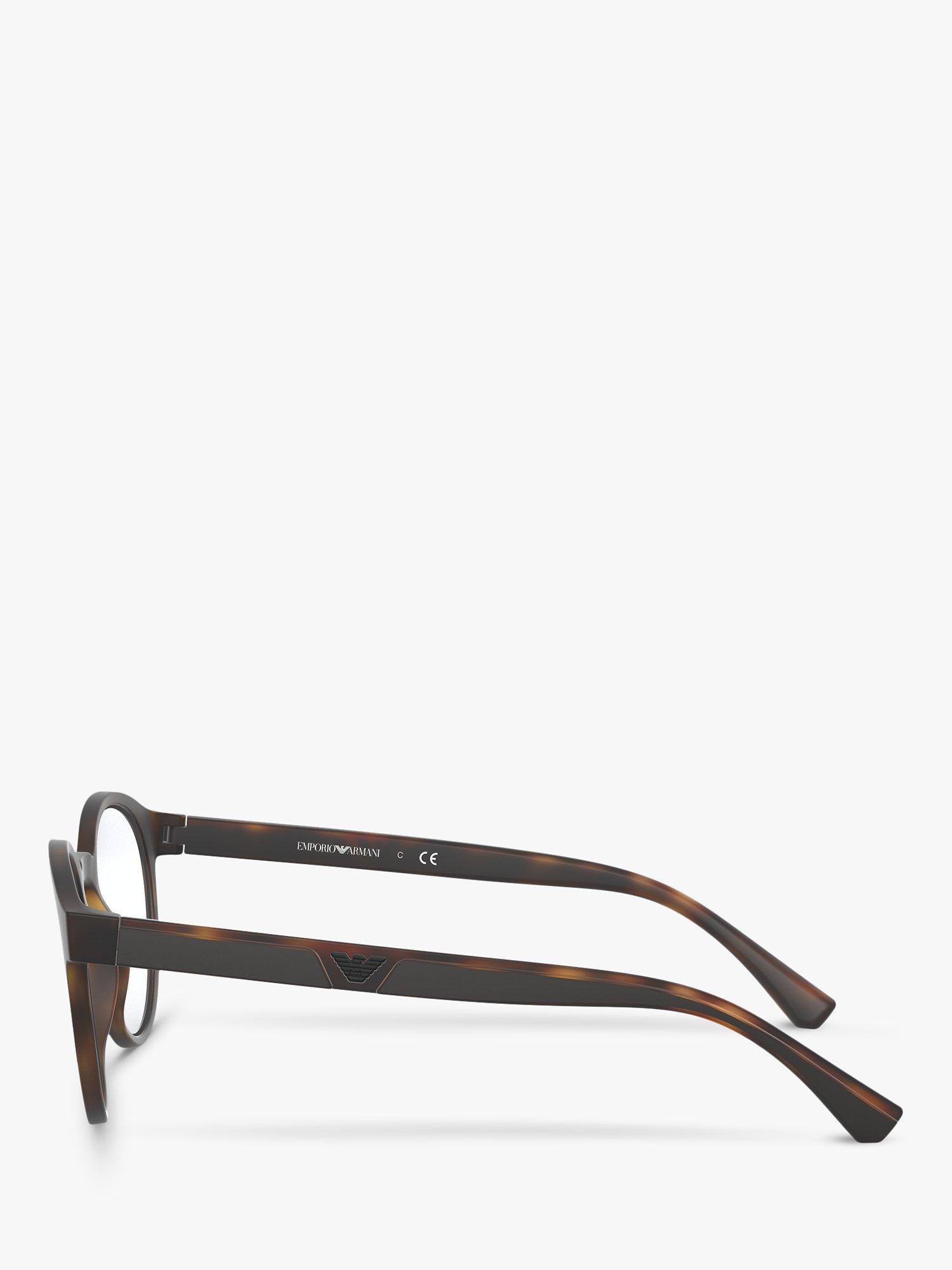 Product image 4 of 11, which shows Emporio Armani EA4152 Men's Oval Sunglasses, Matte Havana/Clear