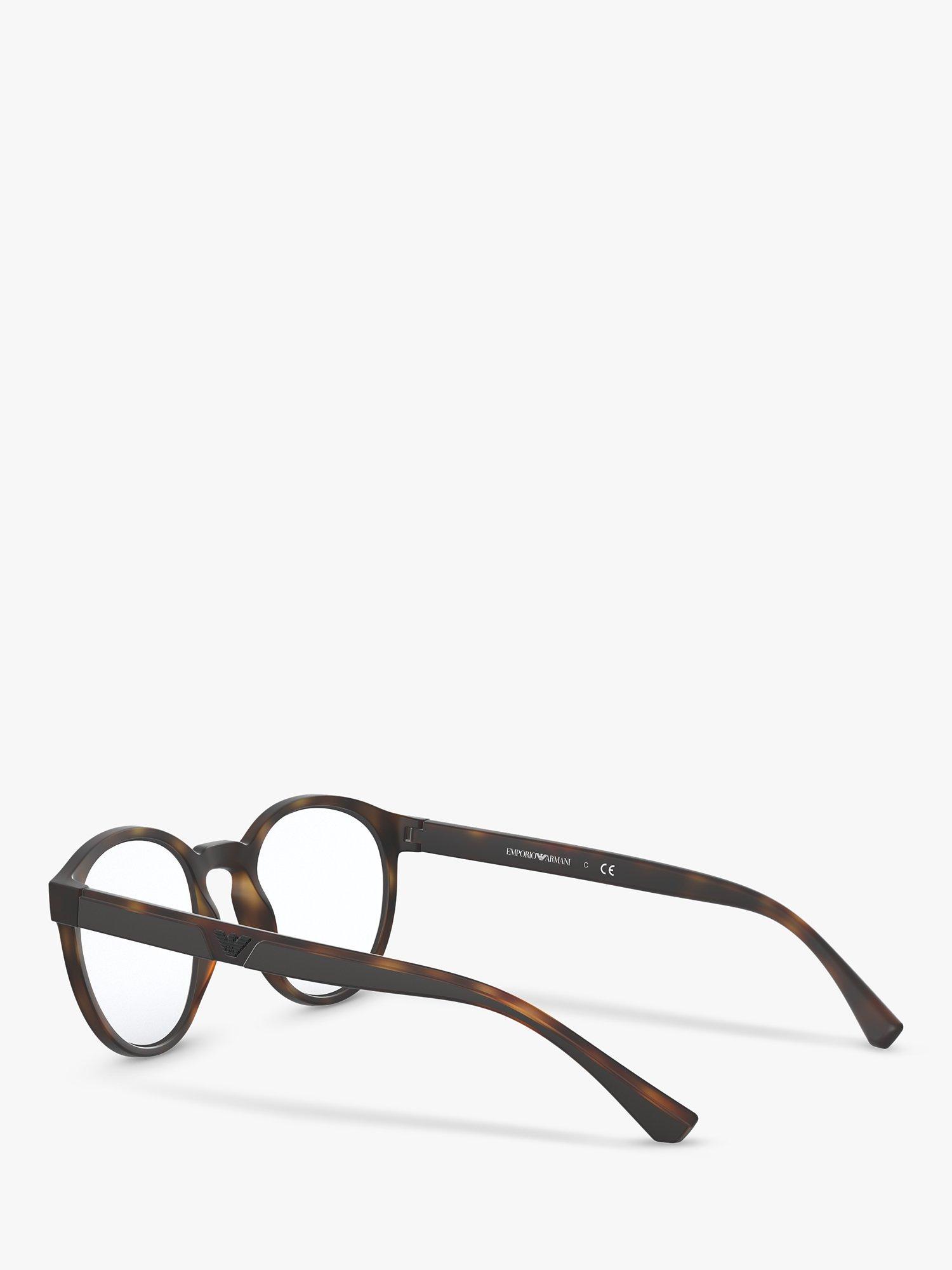 Product image 5 of 11, which shows Emporio Armani EA4152 Men's Oval Sunglasses, Matte Havana/Clear