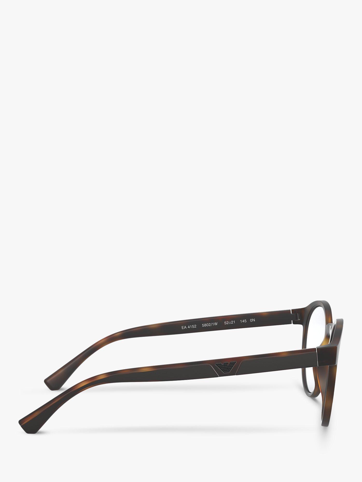 Product image 10 of 11, which shows Emporio Armani EA4152 Men's Oval Sunglasses, Matte Havana/Clear