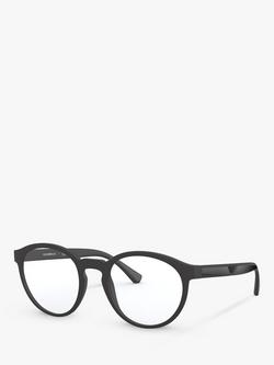 Emporio Armani EA4152 Men's Oval Sunglasses, Matte Black/Clear