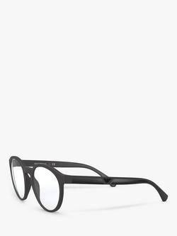 Emporio Armani EA4152 Men's Oval Sunglasses - view 2, Matte Black/Clear