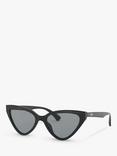 Emporio Armani EA4136 Women's Cat's Eye Sunglasses, Black/Grey