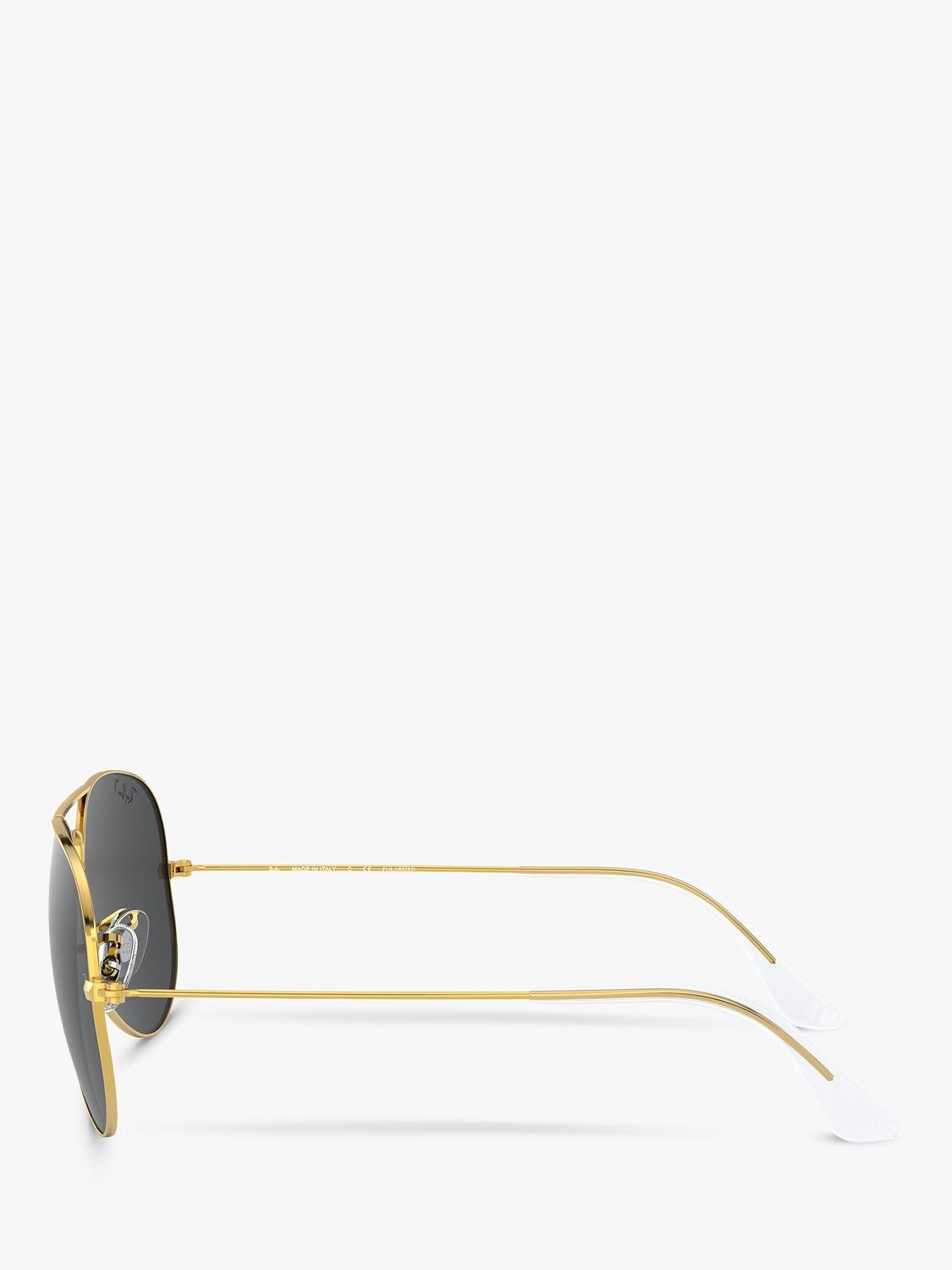 Product image 4 of 11, which shows Ray-Ban RB3025 Unisex Polarised Aviator Sunglasses, Legend Gold/Black