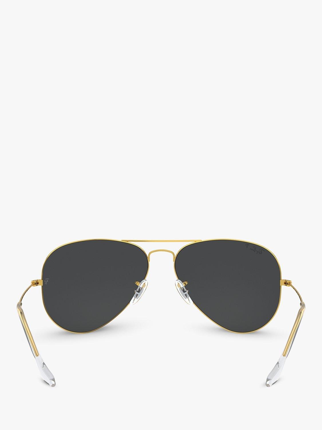 Product image 7 of 11, which shows Ray-Ban RB3025 Unisex Polarised Aviator Sunglasses, Legend Gold/Black