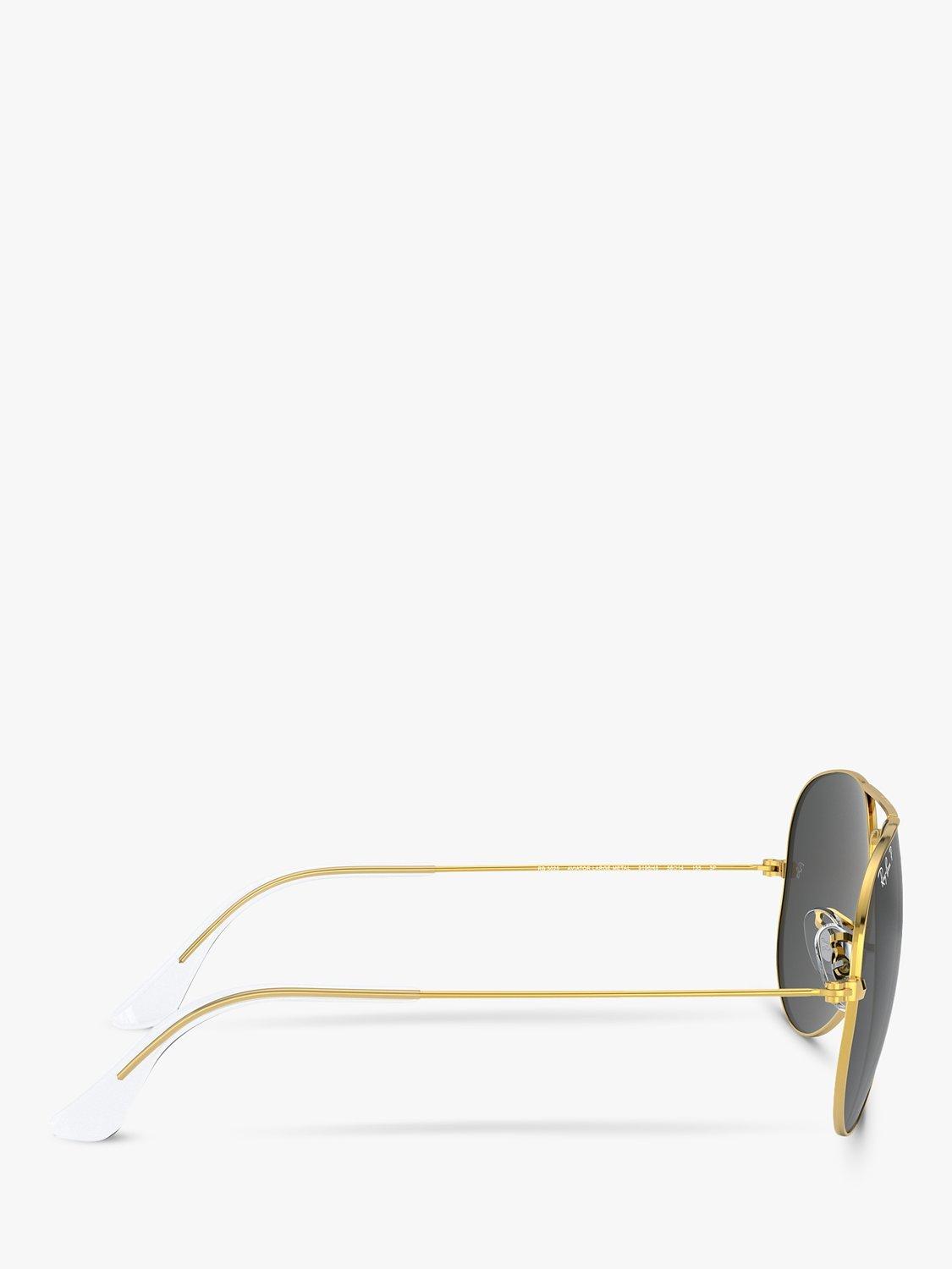 Product image 10 of 11, which shows Ray-Ban RB3025 Unisex Polarised Aviator Sunglasses, Legend Gold/Black