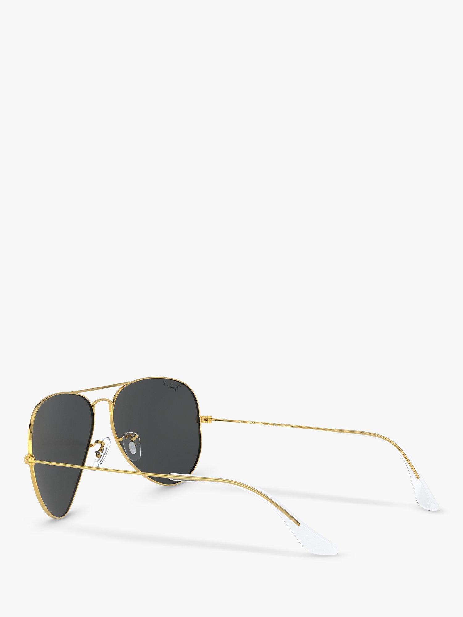 Ray-Ban RB3025 Unisex Polarised Aviator Sunglasses, Gold/Black
