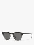 Ray-Ban RB3016 Unisex Polarised Clubmaster Sunglasses, Black/Grey