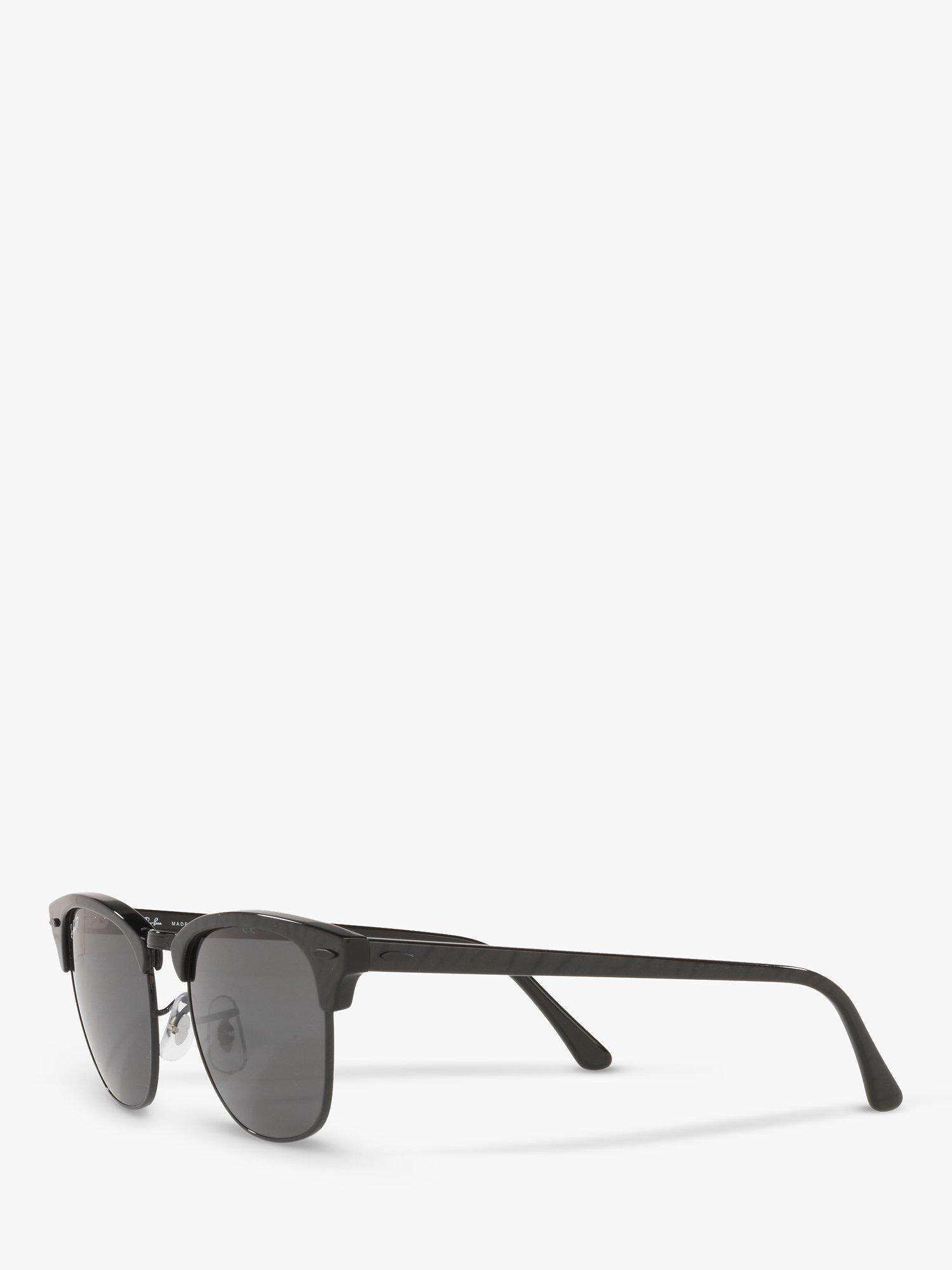 Product image 2 of 8, which shows Ray-Ban RB3016 Unisex Polarised Clubmaster Sunglasses, Black/Grey