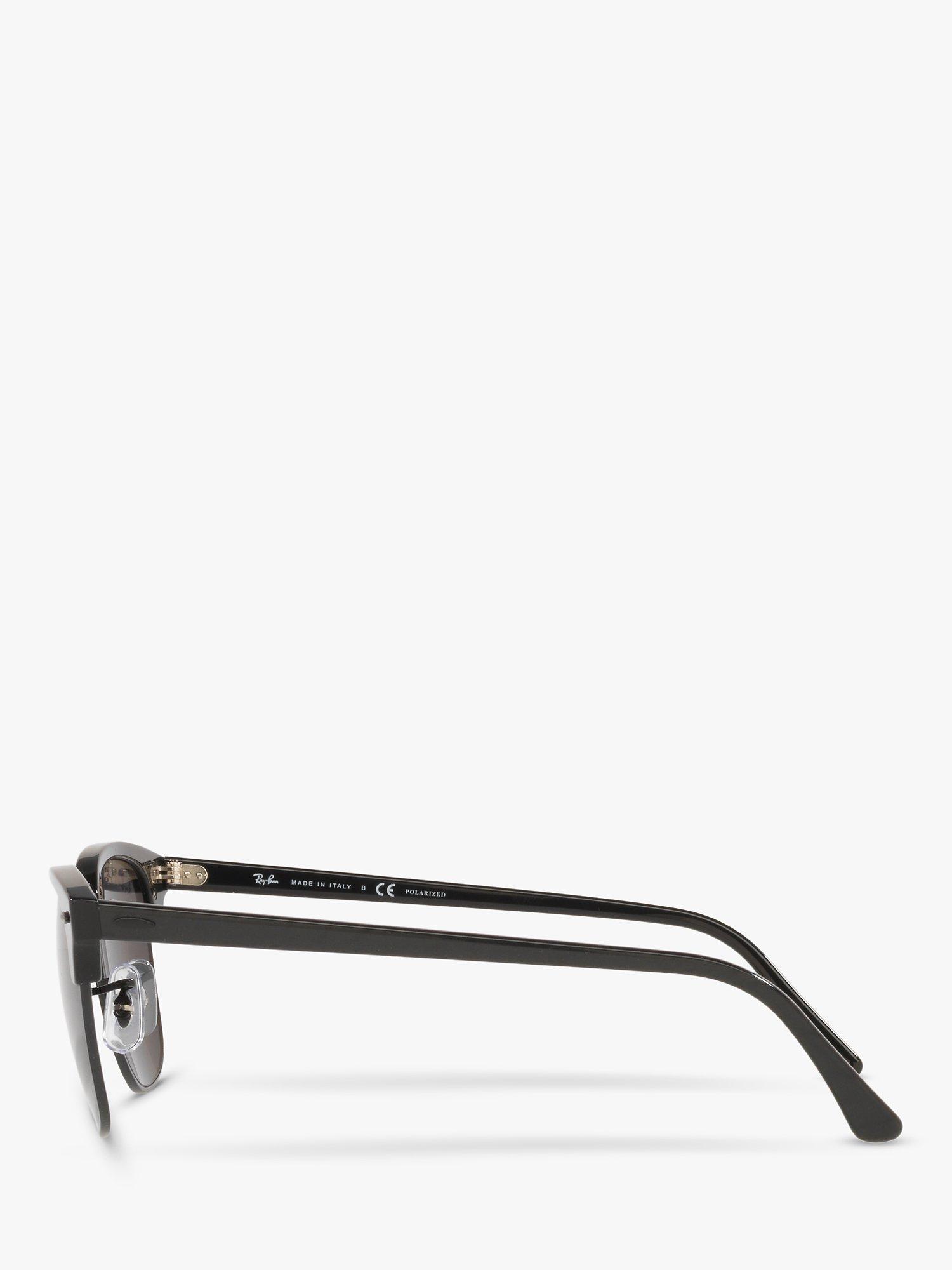 Product image 4 of 8, which shows Ray-Ban RB3016 Unisex Polarised Clubmaster Sunglasses, Black/Grey
