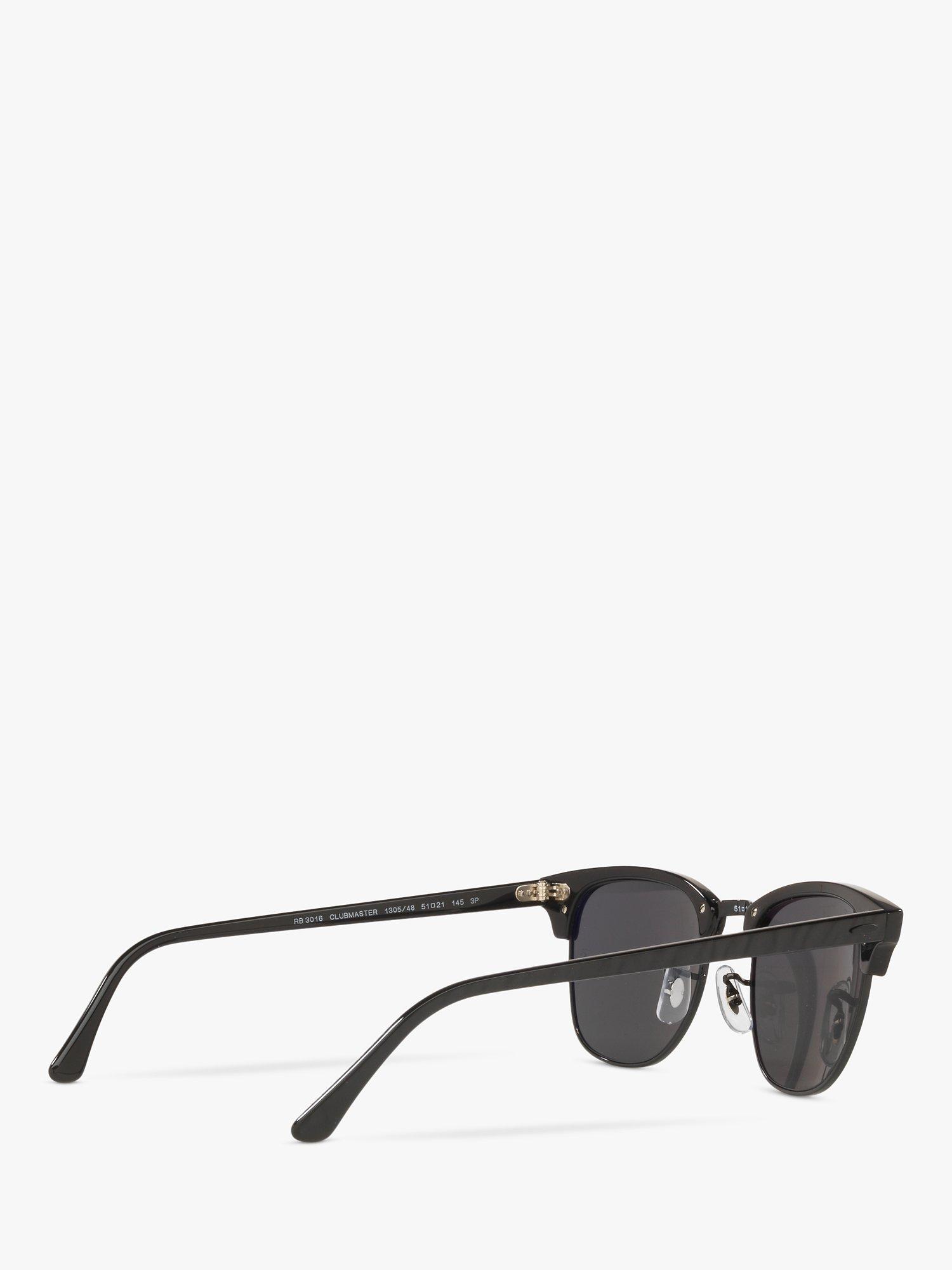 Product image 7 of 8, which shows Ray-Ban RB3016 Unisex Polarised Clubmaster Sunglasses, Black/Grey