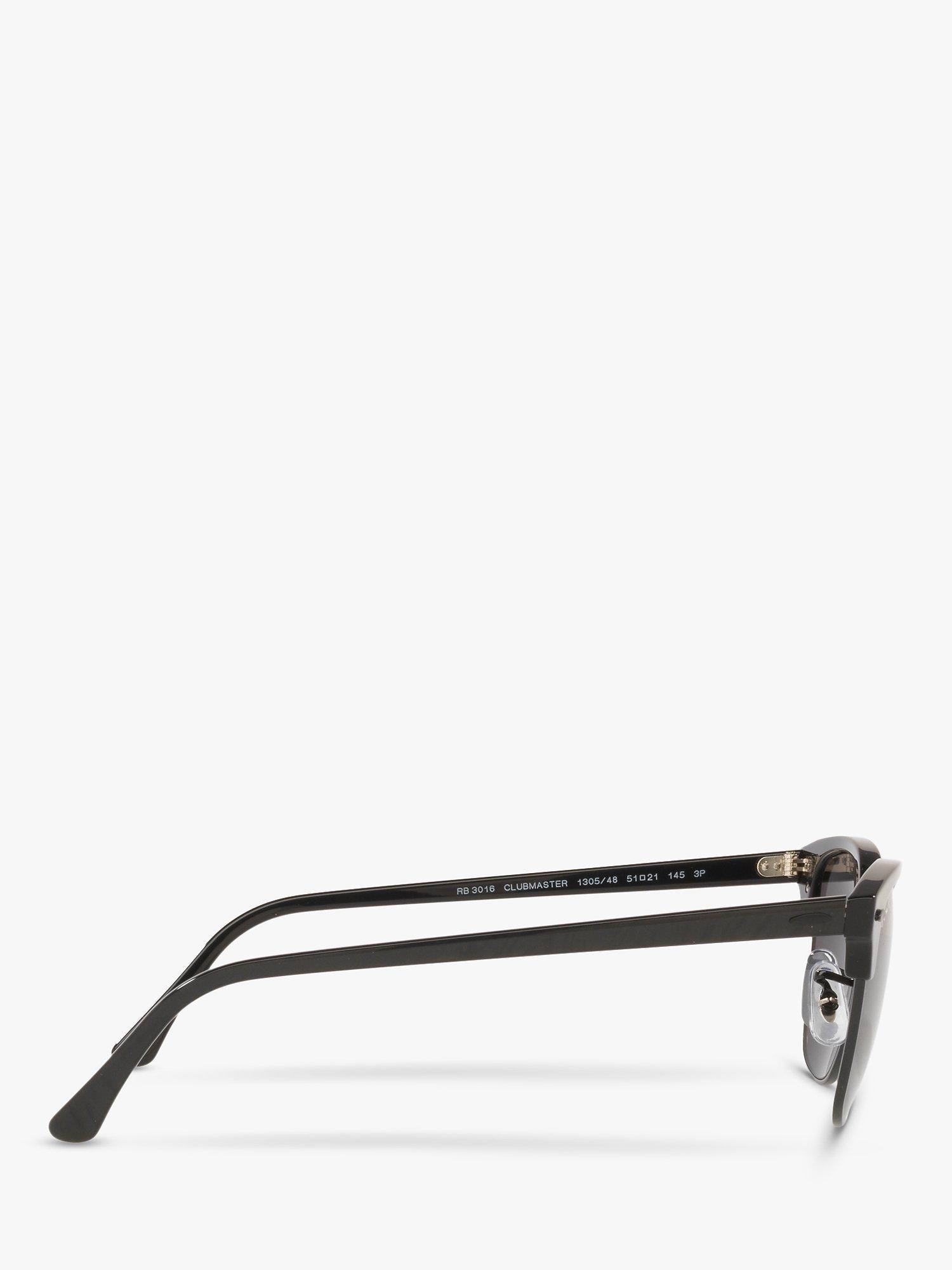 Product image 8 of 8, which shows Ray-Ban RB3016 Unisex Polarised Clubmaster Sunglasses, Black/Grey
