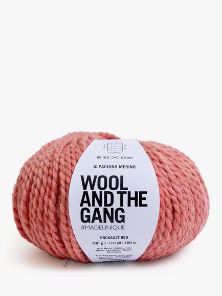 Wool And The Gang Alpachino Merino Chunky Yarn, 100g, Rocksalt Red