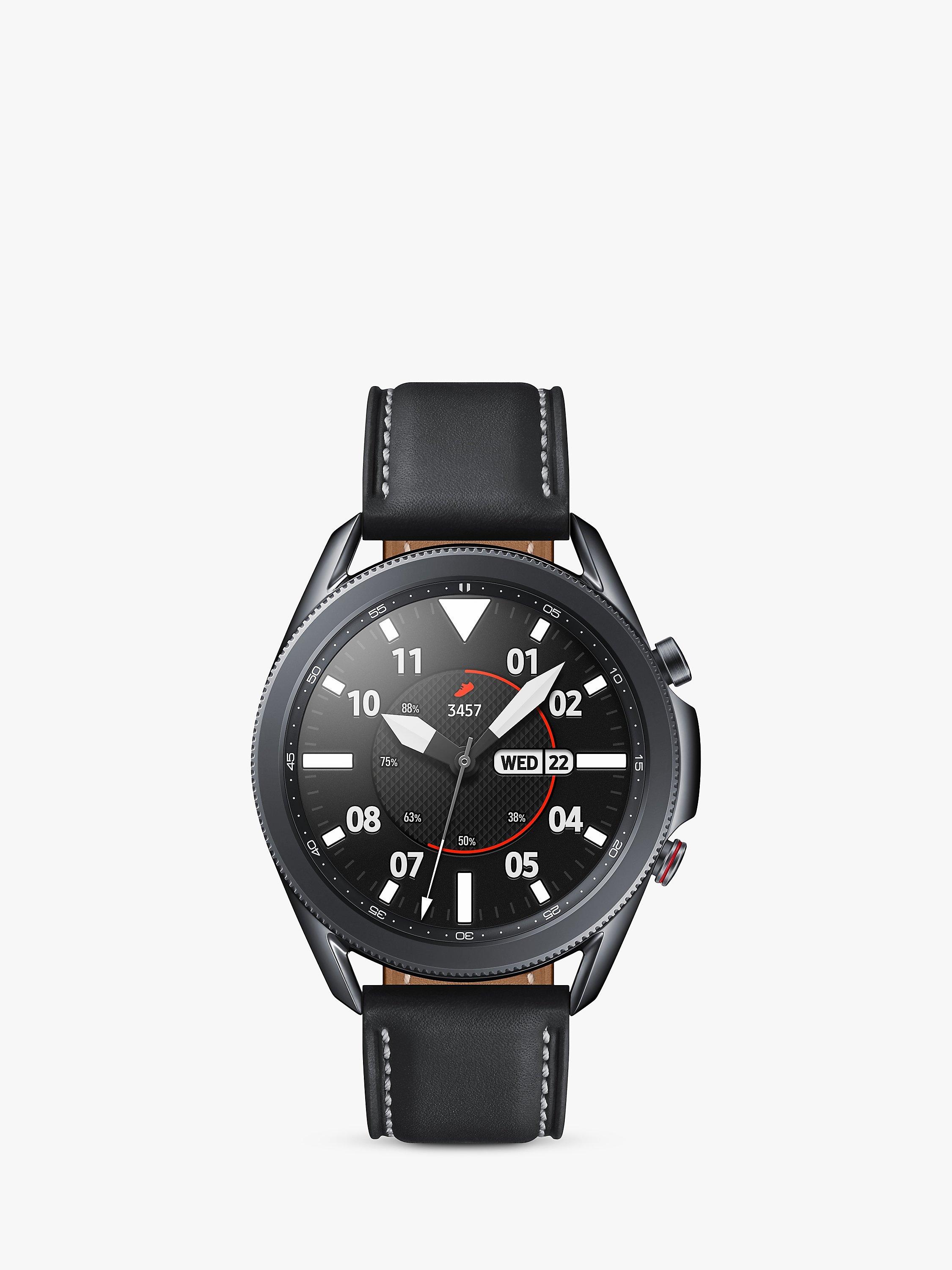Samsung Galaxy Watch 3, 4G Cellular, 45mm, Stainless Steel with Leather Strap, Mystic Black