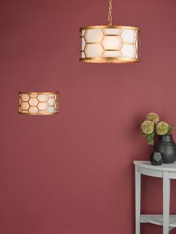 Där Metal Hexagon Small Pendant Ceiling Light, Gold/Ivory - view 2, 