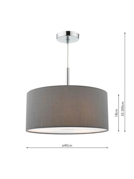 Där Ronda Medium Pendant Ceiling Light - view 2, Slate Grey