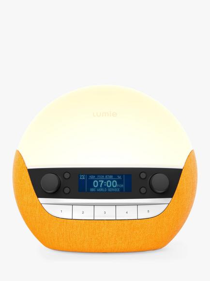 Lumie Bodyclock Luxe 750DAB Wake up to Daylight Table Lamp, Yellow