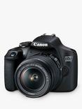 Canon EOS 2000D Digital SLR Camera with 18-55mm Lens & 50mm Lens, 1080p Full HD, 24.1MP, Wi-Fi, NFC, Optical Viewfinder, 3" LCD Screen, Double Lens Kit, Black