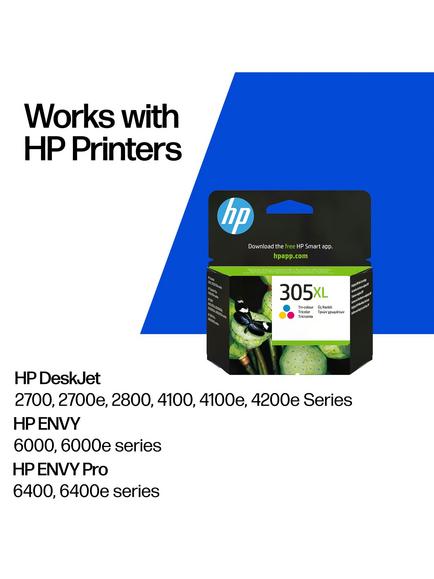 HP 305 XL Tri-Colour Original Ink Cartridge, Single, Instant Ink Compatible - view 2, Multi