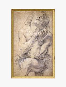 Brookpace Lascelles Peter Paul Rubens 'Seated Male' Wood Framed Print, 26 x 16cm, Natural/Gold, Natural/Gold