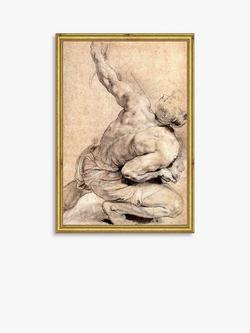 Brookpace Lascelles Peter Paul Rubens 'Study of Back' Wood Framed Print, 26 x 18cm, Natural/Gold, Natural/Gold