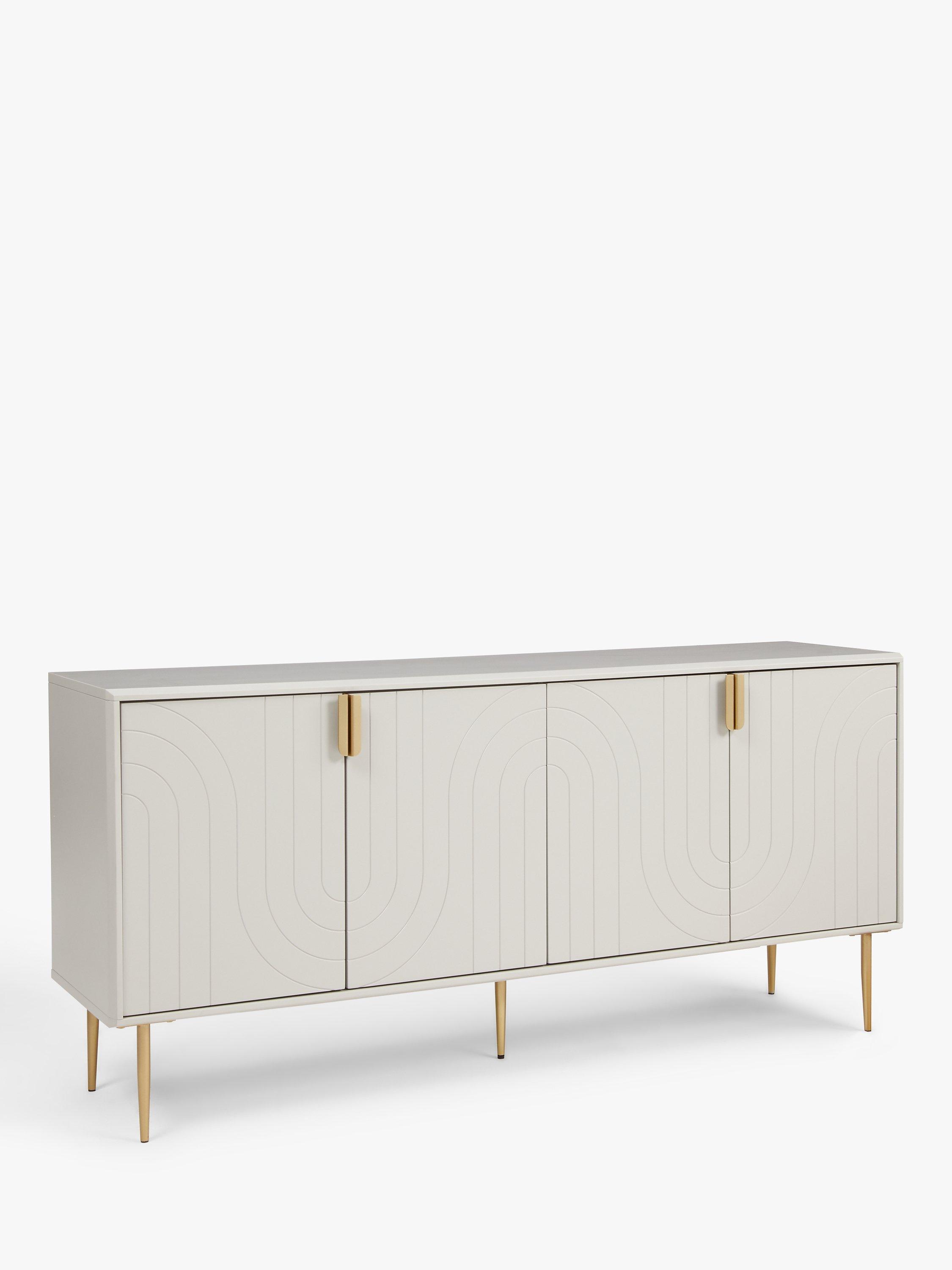 John Lewis Harvard TV Stand Sideboard for TVs up to 75", Light Grey