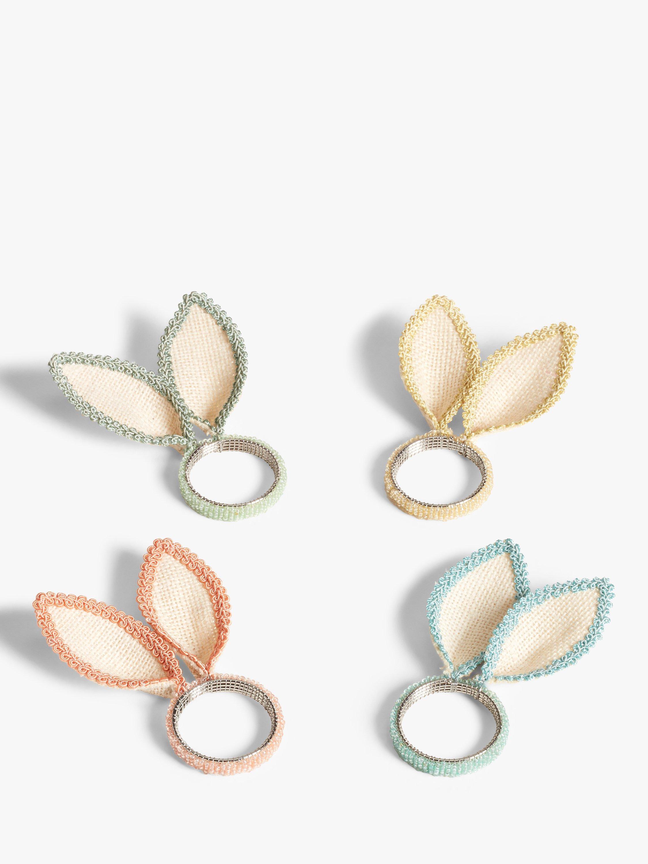 John Lewis Easter Bunny Ear Napkin Rings, Set of 4, Assorted