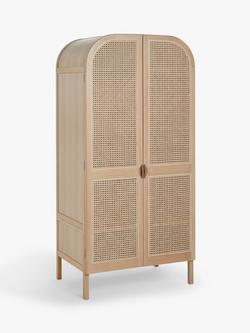John Lewis Rattan Double Wardrobe, Oak, Oak
