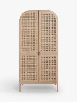 John Lewis Rattan Double Wardrobe, Oak - view 2, Oak