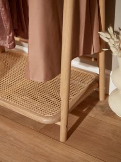 John Lewis Rattan Clothes Rail - view 2, Oak