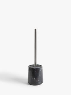 John Lewis Black Marble Toilet Brush, Black