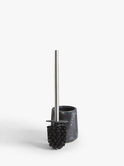John Lewis Black Marble Toilet Brush - view 2, Black
