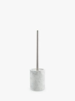 John Lewis White Marble Toilet Brush, White