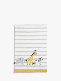 John Lewis Safari Friends Cotton Blanket, 100 x 75cm, Multi