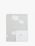 John Lewis Safari Elephant Cotton Blanket, 100 x 75cm