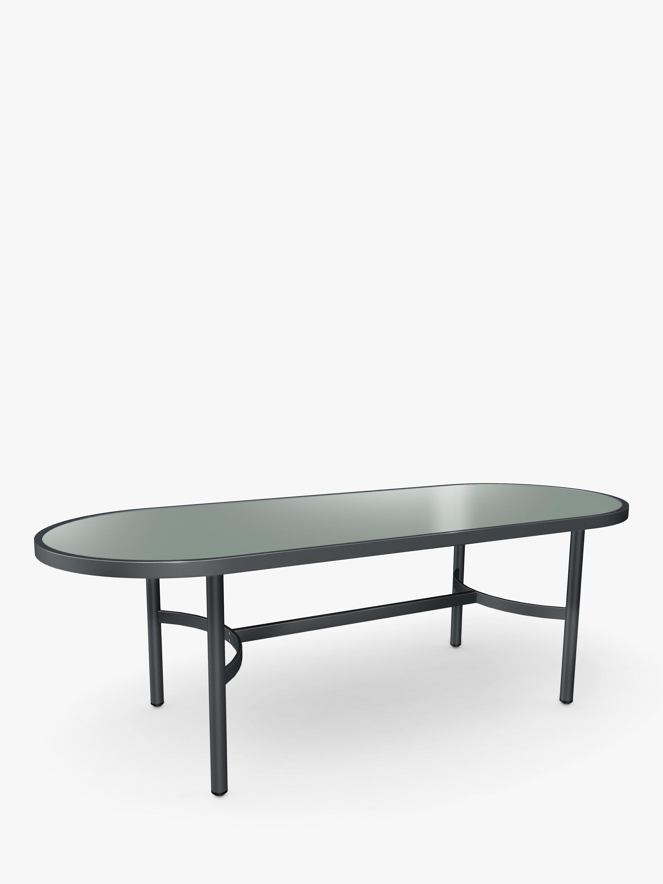John Lewis Basket 6-Seater Oval Garden Dining Table, Grey