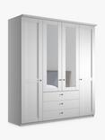 John Lewis Marlow 200cm Hinged Door Wardrobe with Mirrors & 3 Drawers, Off White