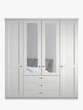 John Lewis Marlow 200cm Hinged Door Wardrobe with Mirrors & 3 Drawers, Off White