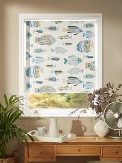 John Lewis Fish Blackout/Thermal Roller Blind, Multi - view 2, Multi