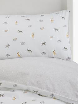 John Lewis Safari Ditsy Print Pure Pure Cotton Duvet Cover and Pillowcase Set, Multi