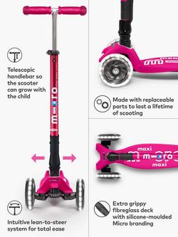 Micro Scooters Maxi Deluxe Foldable LED Scooter - view 2, Pink