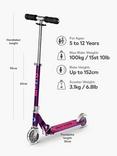 Micro Scooters Sprite Foldable LED Scooter, Purple Stripe