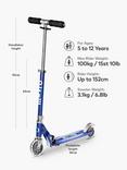 Micro Scooters Sprite Foldable LED Scooter, Blue Stripe