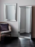 Gallery Direct Bertoni Rectangular Glass Frame Leaner Mirror, 190.5 x 81cm, Silver