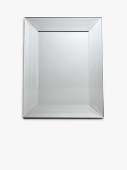 Gallery Direct Ferrara Rectangular Bevelled Glass Frame Wall Mirror, 121 x 90.5cm, Silver, Silver
